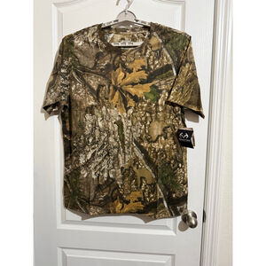 Men's Realtree Camo Short Sleeve Tee XXL Brown Green